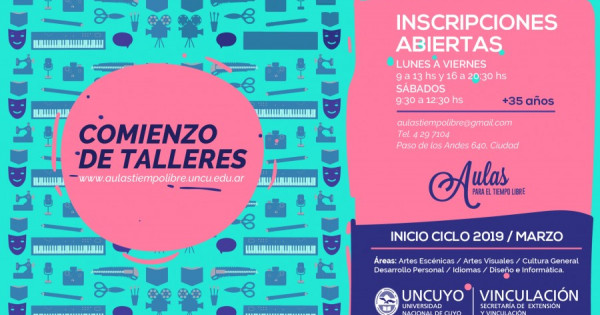 Inscripciones Abiertas Para Los Talleres Anuales De Las Aulas Para El