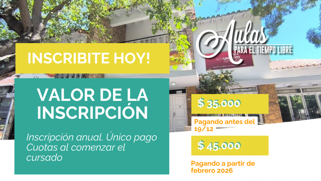 imagen Inscripciones Abiertas 2026 - Aulas para el Tiempo Libre 