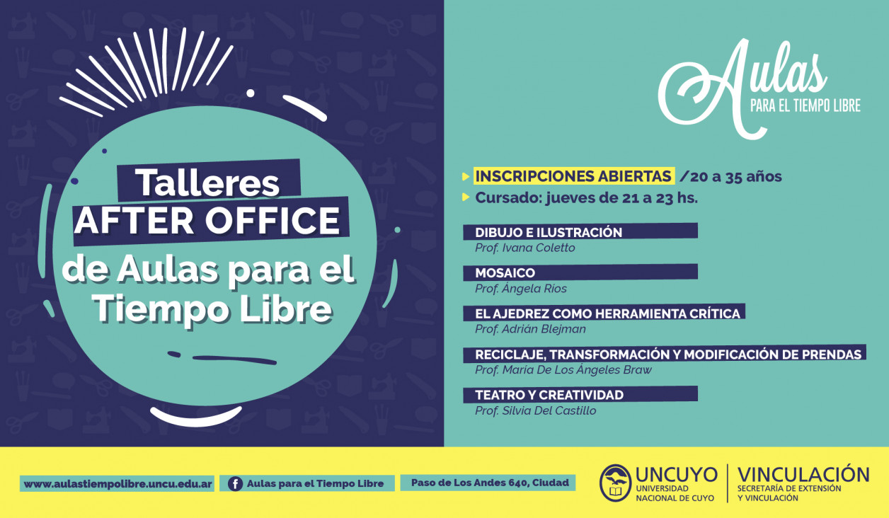 imagen ¡Sin Inscripción! Nuevos talleres para mayores de 20 años